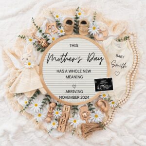 Mother's day Digital Pregnancy Announcement, Gender Neutral Editable Template, Floral Baby Announcement, Personalized ba