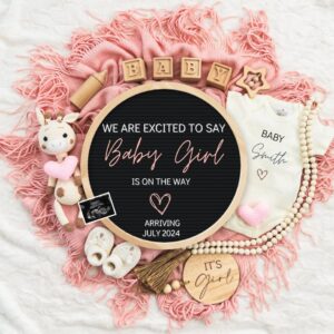 Girl Pregnancy Announcement Digital Baby Announcement Girl Gender Reveal Social Media Reveal Editable Template Its a Gir