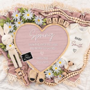 Spring is in The Air, Digital Pregnancy Announcement, Baby Announcement, Floral Gender Neutral Template, Social Media Re