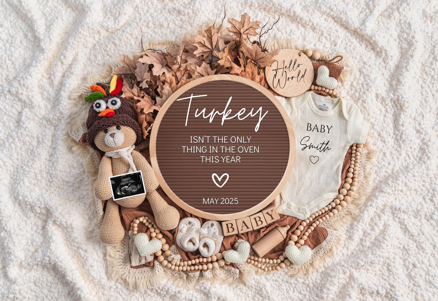 Thanksgiving Pregnancy Announcement Digital, Baby Announcement, Social Media Reveal