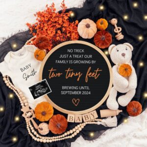 Halloween Digital Pregnancy Announcement, New Little Boo, Halloween Social Media, Instant Editable Template, No Trick Ju