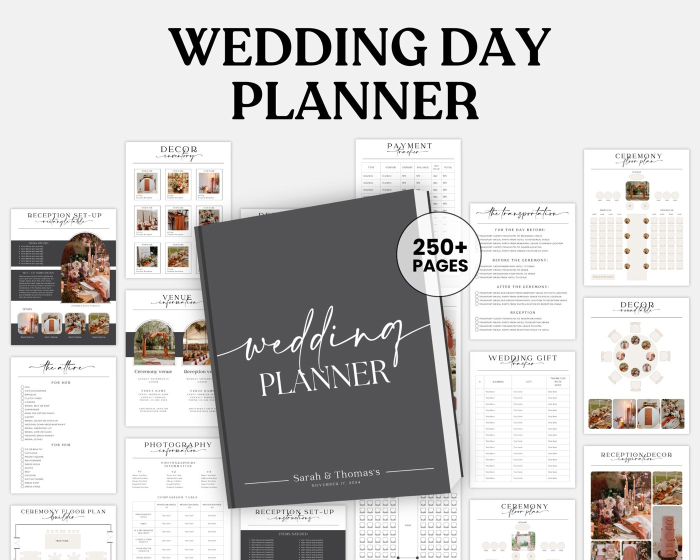 The Ultimate Wedding Day Binder Template, Wedding Planner,Canva Edit, Wedding Template, Instant Download, Digital Templa