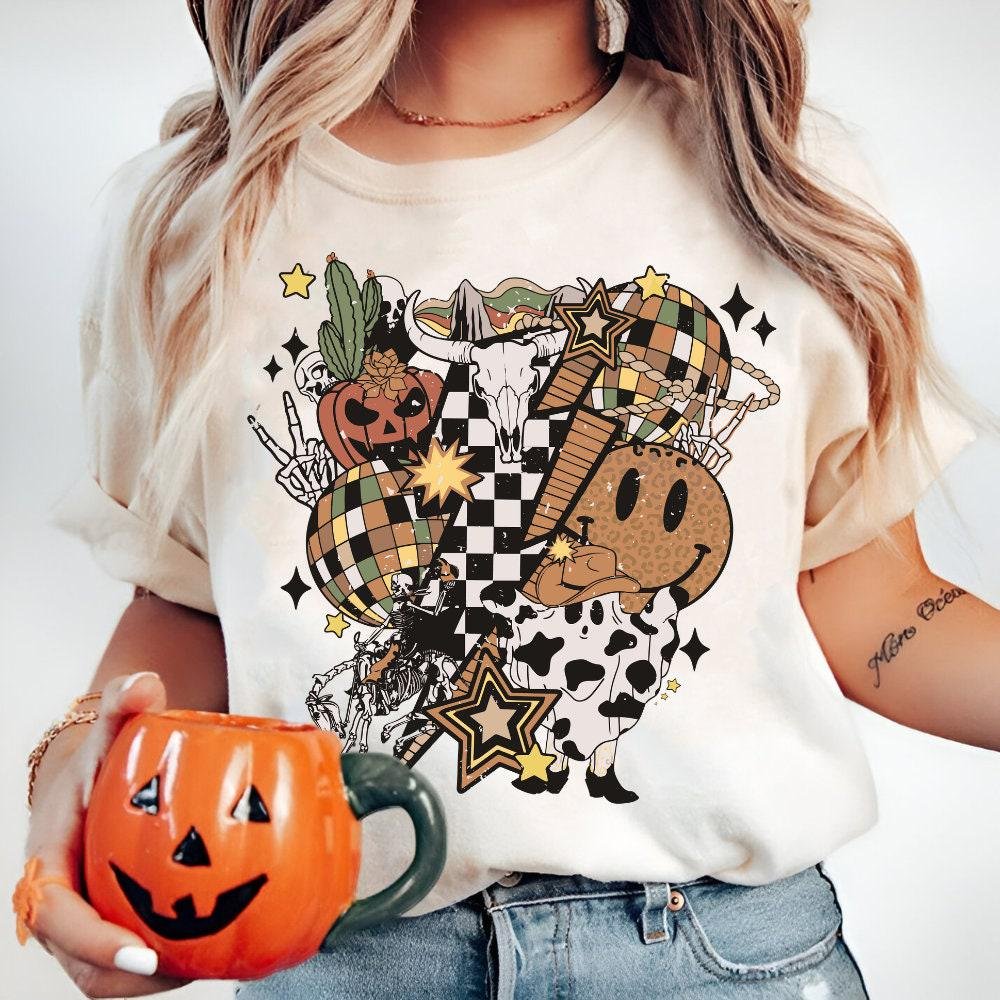 Retro Howdy Halloween Png, Halloween png, Girly Halloween png, Spooky Season Png, Halloween Vibes Png, Halloween tshirt