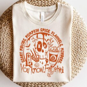 Scary movies pumpkin spice flannels Png, Fall Vibes Png, Fall Pumpkins Sublimation, Fall Autumn Png, Fall Season Png, Ha