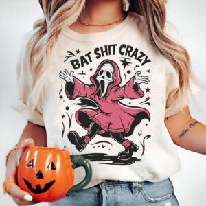 Retro Bat Shit Crazy Png, Halloween png, Girly Halloween png, Spooky Season Png, Halloween Vibes Png, Aesthetic Png, Hal