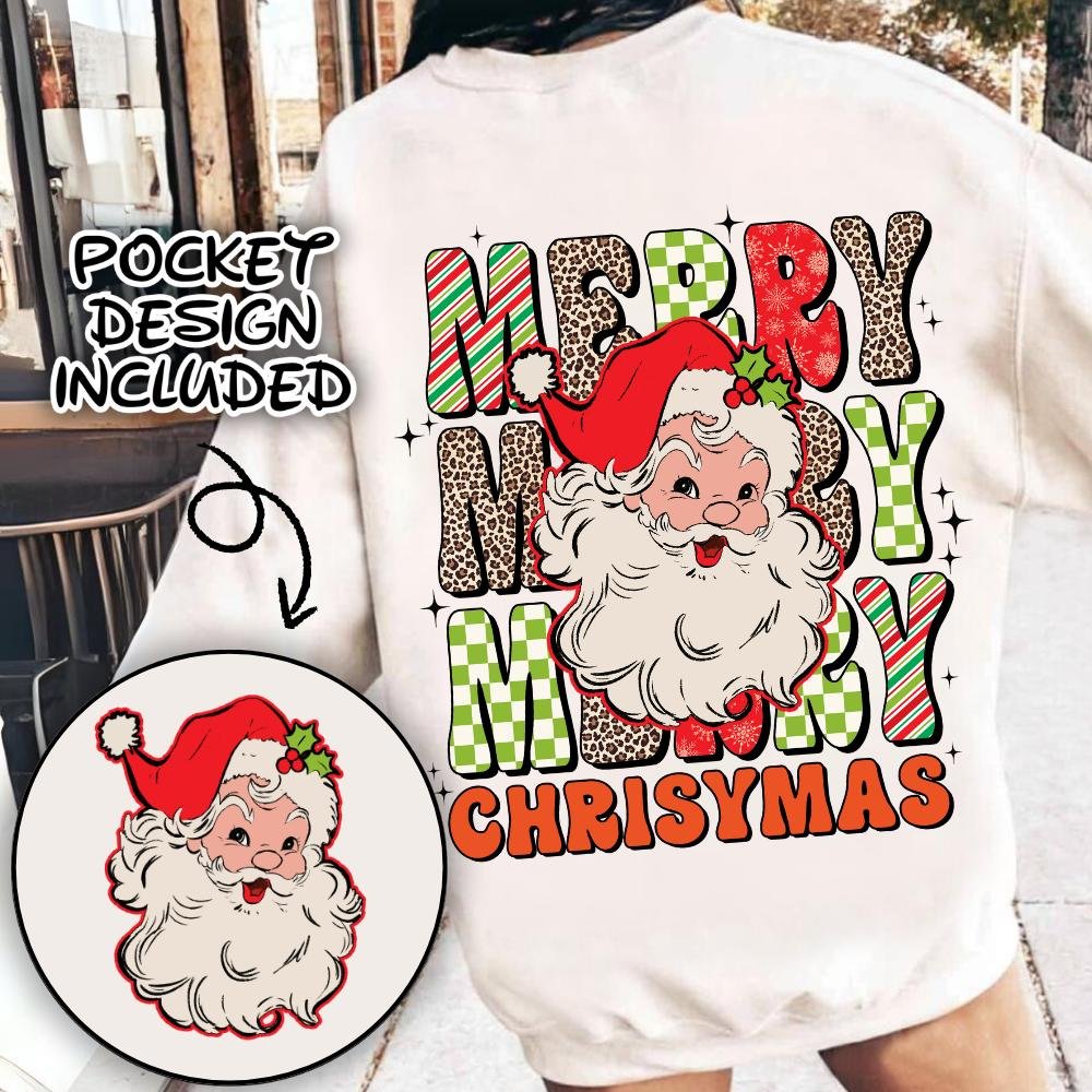 Retro Merry Christmas PNG, Merry Png,Pink Christmas Png, Santa Claus Png, Christmas Sublimation PNG Designs, Groovy Chri