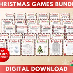 Printable Christmas Game Bundle | Christmas Party Games | Christmas Family Games | Christmas Trivia | Christmas Games Pr