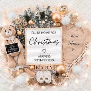 Christmas Baby Announcement Digital Pregnancy Announcement December Pregnancy Social Media Reveal I'll Be Home for Chris