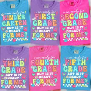 Preppy Back to School Bundle PNG, I am really ready for kinder garten but is it ready for me, Pre-k 1st/2nd/3rd Grade