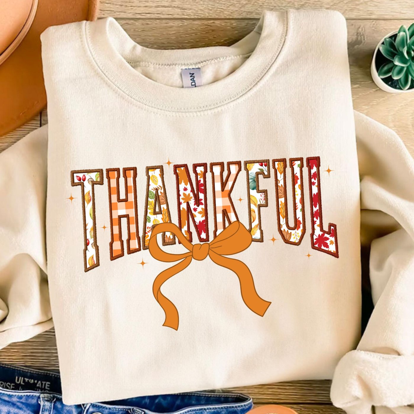 Thankful Coquette PNG, Embroidery Fall Png, Fall Design, Cozy Season, Coquette Bow Leopard Design, Autumn Season Png, Th