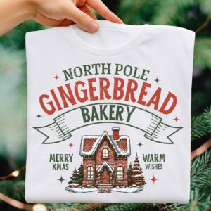 North Pole Gingerbread Bakery Png, Cute Christmas PNG, Preppy Christmas Brushstroke Png, Holiday Movies Png, Merry Xmas
