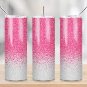 20 oz Skinny Tumbler Sublimation Design Light pink Glitter Straight Tapered Design Digital Download | Sublimation tumble
