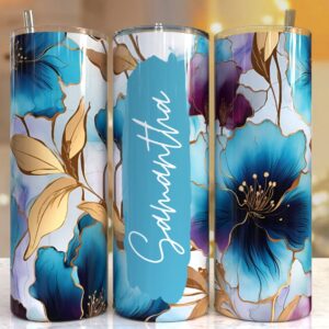 Add your own text Floral tumbler, 20oz Skinny Tumbler Sublimation Designs Tumbler PNG File Digital Download, Colorful F