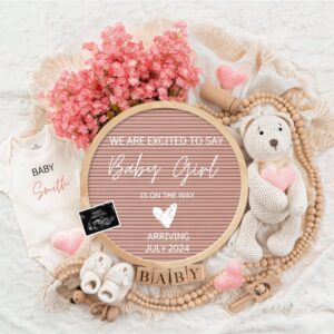 Girl Digital Pregnancy Announcement / Pregnancy Reveal / Social Media / Gender Girl / Facebook / Instagram / Pink / Pers