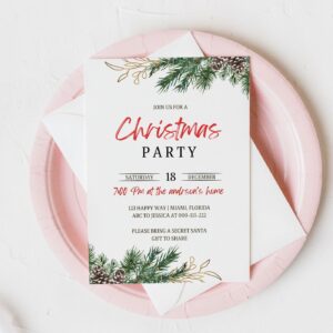 Editable Christmas Party Invitation, Christmas Party Invitation, Party Announcement, Printable Template, Christmas Invit
