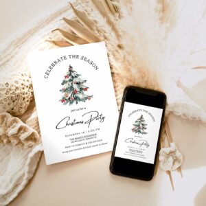 Editable Christmas Party Invitation, Christmas Party Invitation, Party Announcement, Printable Template, Christmas Invit