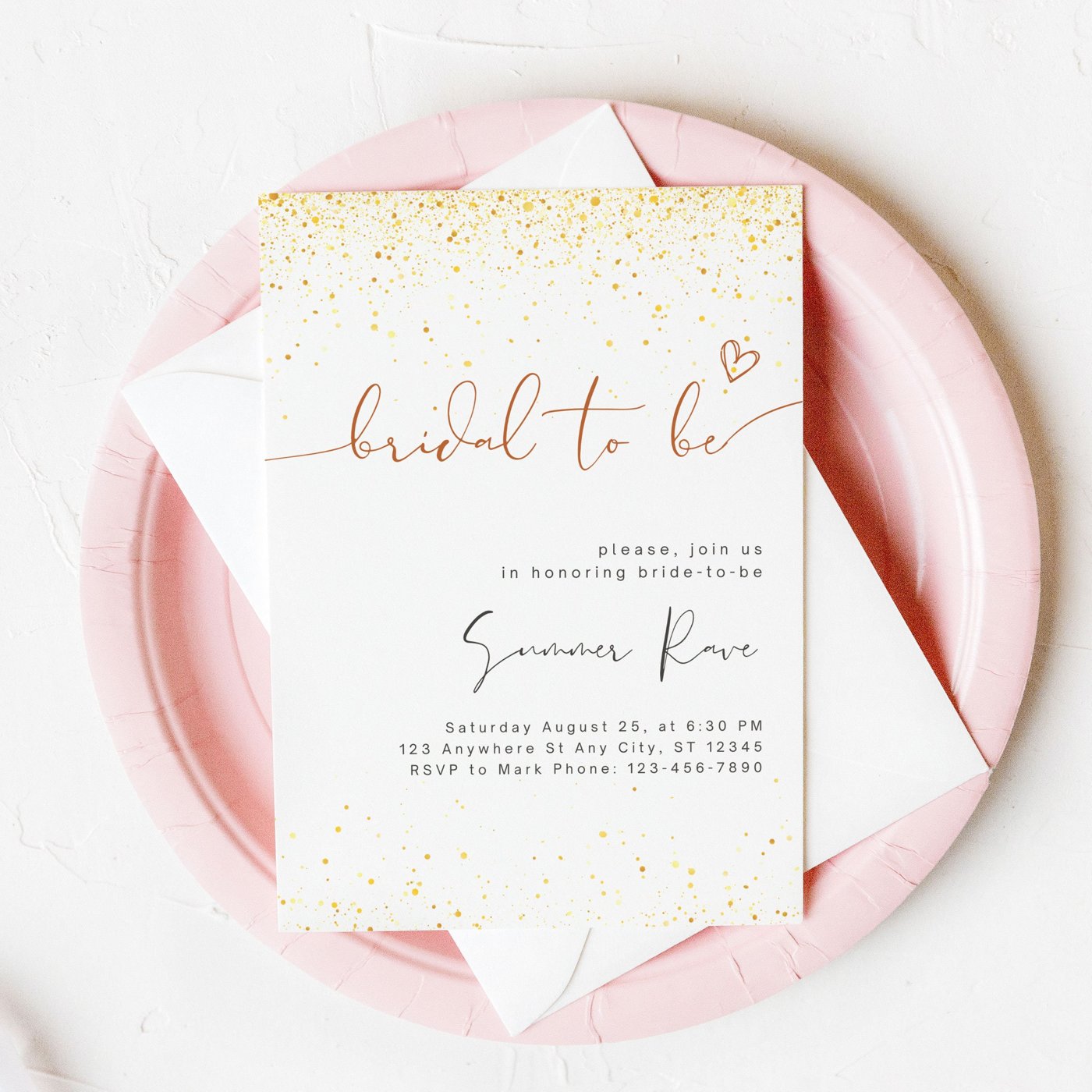 Bride To Be Invitation Pack, Rose Gold Bridal Shower Invites, Editable Bridal Shower Invitation, Bride To Be Invite, Edi