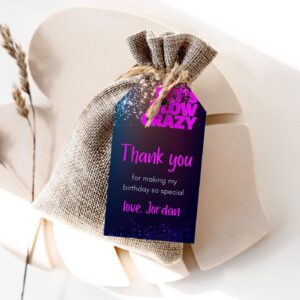 Editable Neon Glow Birthday Party Favor Tag Printable Glow In The Dark Gift Tag Template, 1247