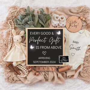Neutral Pregnancy Announcement Digital | Scripture Baby Announcement | Social Media Facebook Instagram | Editable Templa