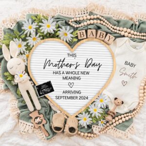 Mother's day Digital Pregnancy Announcement, Gender Neutral Editable Template, Floral Baby Announcement, Personalized ba