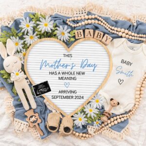 Mother's day Digital Pregnancy Announcement, Gender Neutral Editable Template, Floral Baby Announcement, Personalized ba