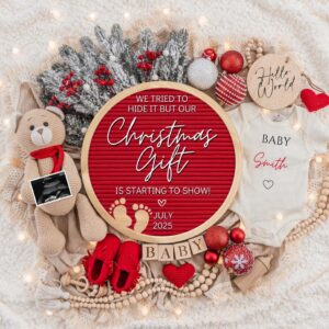 Christmas Pregnancy Announcement Digital Baby Announcement December Pregnancy Gender Neutral Social Media Reveal Templat