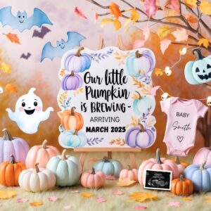 Halloween Digital Pregnancy Announcement, New Little Boo, Halloween Social Media, Instant Editable Template, our little