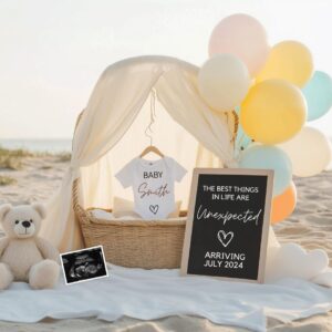 Beach Pregnancy Announcement, Pastel Color theme Nautical Baby Announcement, Digital & Editable Template, Instant Downlo