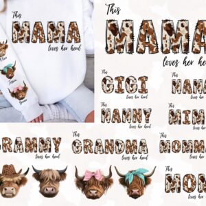 Custom This Mama Loves Her Herd PNG Bundle – Western Valentine’s Day, Cowhide Highland Cows, Custom Mama PNG, Highland C