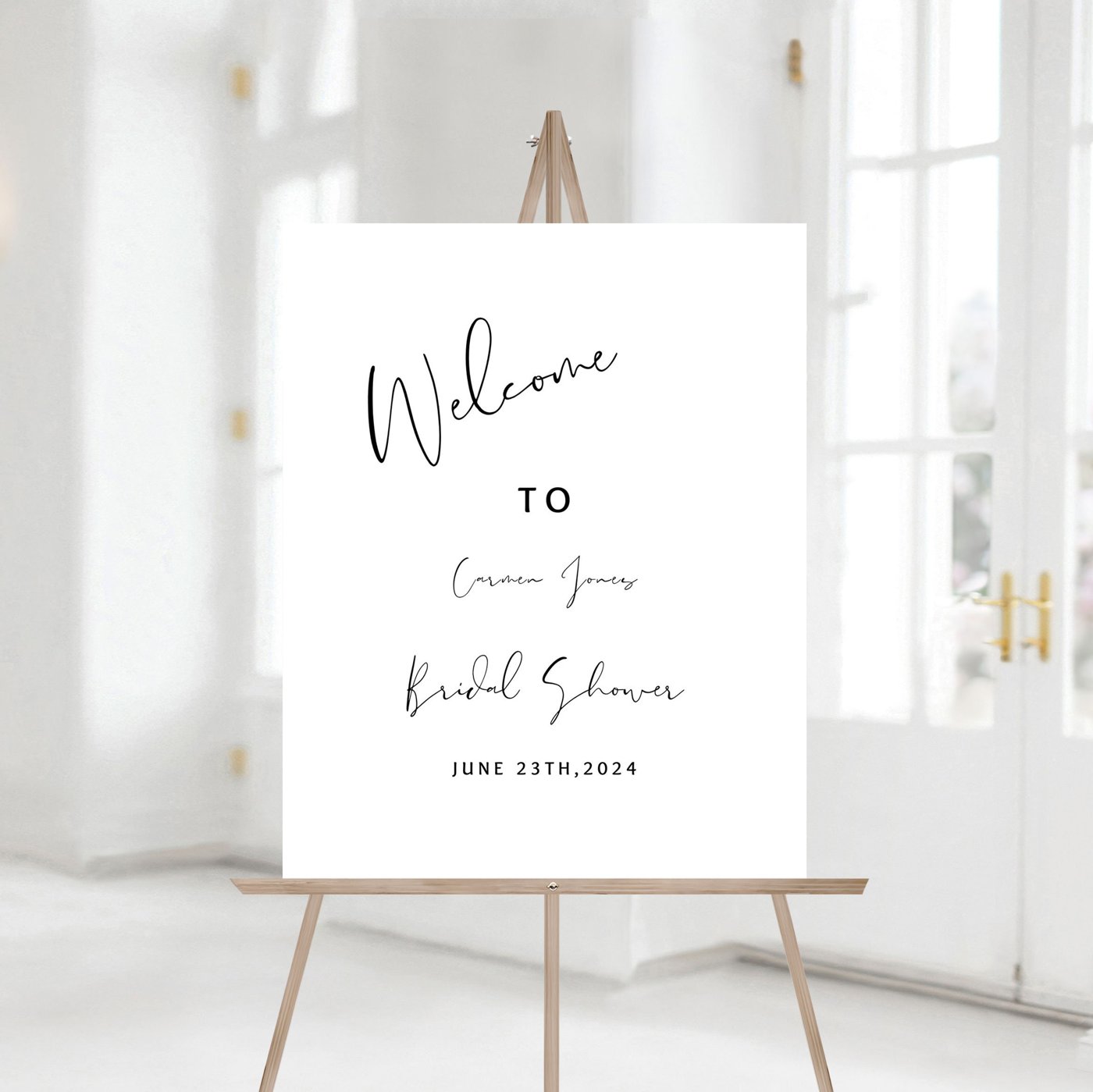 Minimalist Bridal Shower Welcome Sign, Modern Bridal Shower, Neutral Bridal Shower Editable Welcome Sign Instant Downlo