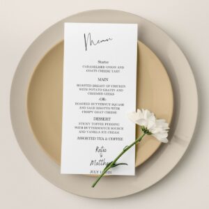 Editable Simple Wedding Menu Printable Template , Modern Wedding Menu Template 1142