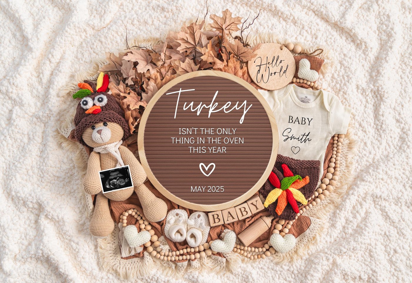 Thanksgiving Pregnancy Announcement Digital, Baby Announcement, Social Media Reveal