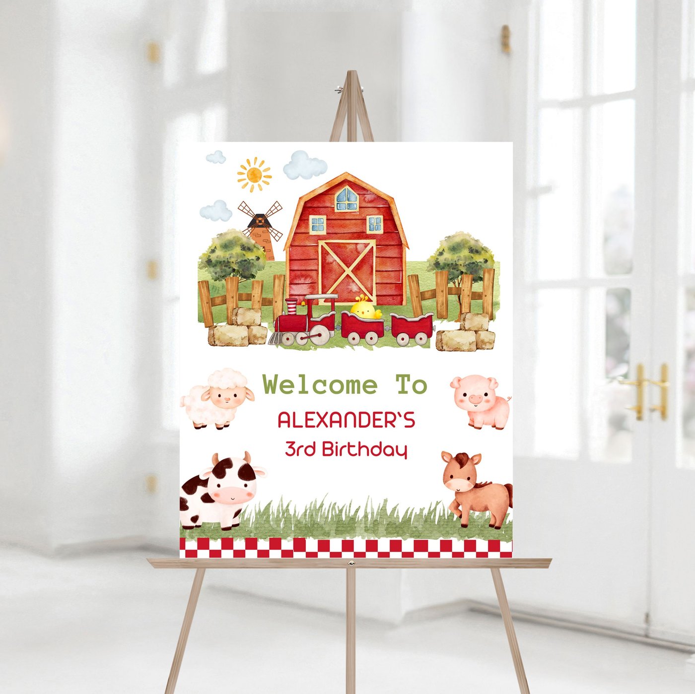Farm Birthday Party Welcome Sign, Farm Animals Birthday Welcome Sign, Farm, Barnyard, Printable, download 080