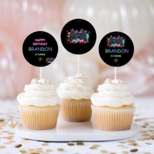 Editable Gaming Birthday Cake Topper, Gaming party, Gamer Birthday Cupcake Topper 1182