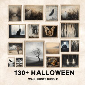 Vintage Halloween Prints | Dark Academia Decor | Halloween Gallery Wall Prints | Moody Gothic Prints | Spooky Fall Decor