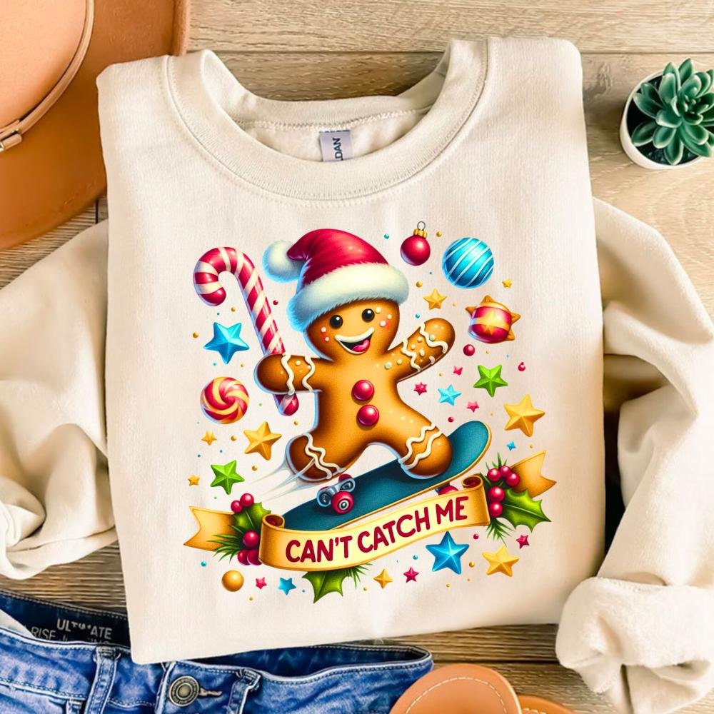 Can't Catch Me PNG, Retro Christmas Png, Gingerbread Png, Christmas Shirt Sublimation,Merry Christmas,Funny Christmas Pn
