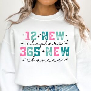 12 New Chapters 365 New Chances Png, Lightning Bolt New Year 2025, Christmas Png, Christmas Shirt Design Sublimation PNG