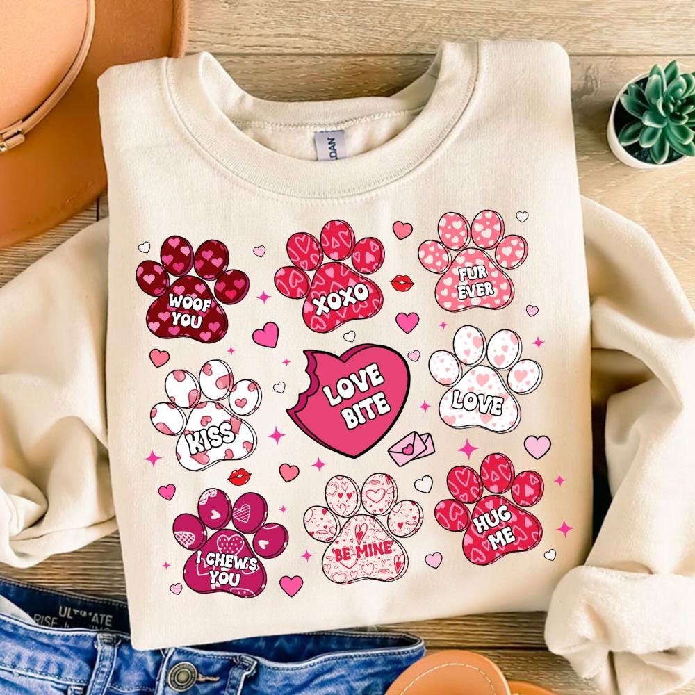 Valentine Dog paw png, Valentine Coquette Png, Valentine's Day, Love Png, Sublimation Designs, Retro Valentine Png