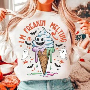 Retro I am Freakin Melting Png, Halloween Icecream png, Girly Halloween png, Spooky Season, Halloween Vibes Png, Aesthet