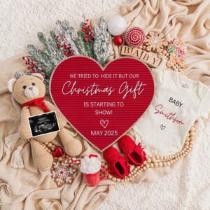 Christmas Pregnancy Announcement Digital Baby Announcement December Pregnancy Gender Neutral Social Media Reveal Templat