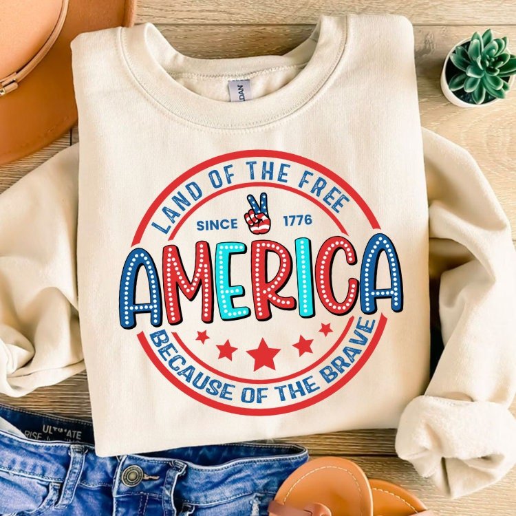 America Land Of The Free Because Of The Brave Png, 4th of July , Fourth of July Png, Patriotic Png, Png, Independence D