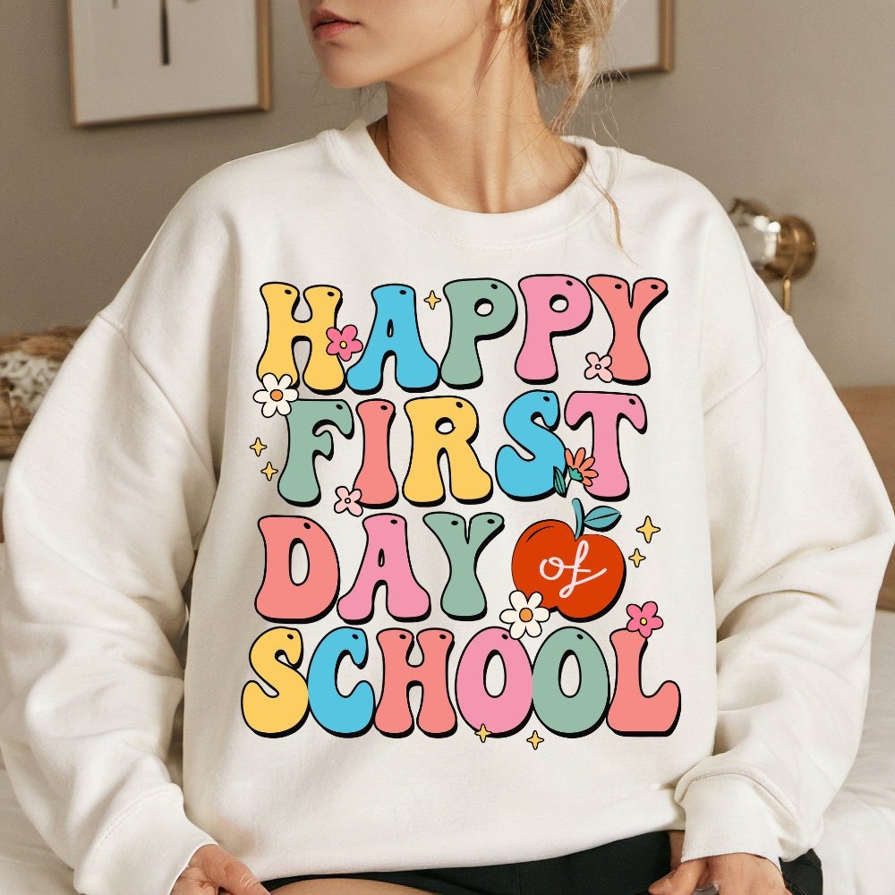 Happy first day school Png, Back To School Png, First Day of School Png, Retro Teacher Png, Teacher Appreciation, Teache