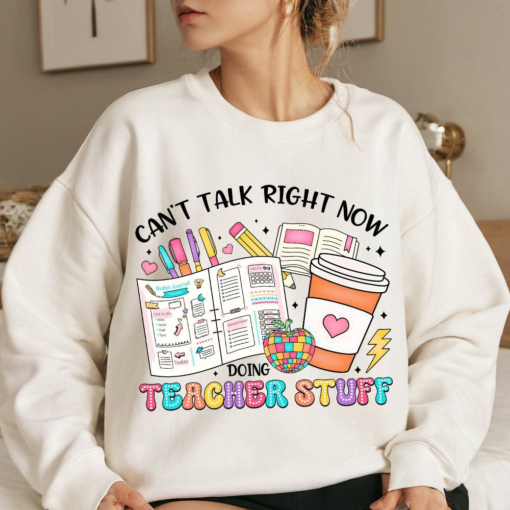 Can't talk right now doing teacher stuff png, Back To School Png, First Day of School Png, Retro Teacher Png, Teacher Ap