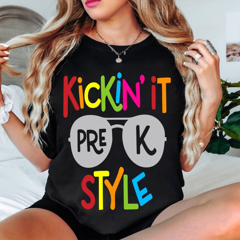 Kickin it pre k style Png, Back To School Png, First Day of School Png, Retro Teacher Png, Teacher Appreciation, Teacher
