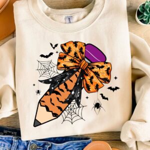 Teacher Halloween Pencil Png, Halloween Coquette Bow png, Trendy halloween png, Halloween png, Spooky Teacher Png, Coque