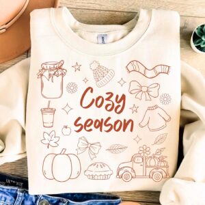 Cozy Season png, Fall Pumpkin Png, Autumn png, Coquette Fall png, Pumpkin Spice, Pumpkin Lace png, Ditsy Floral Fall png