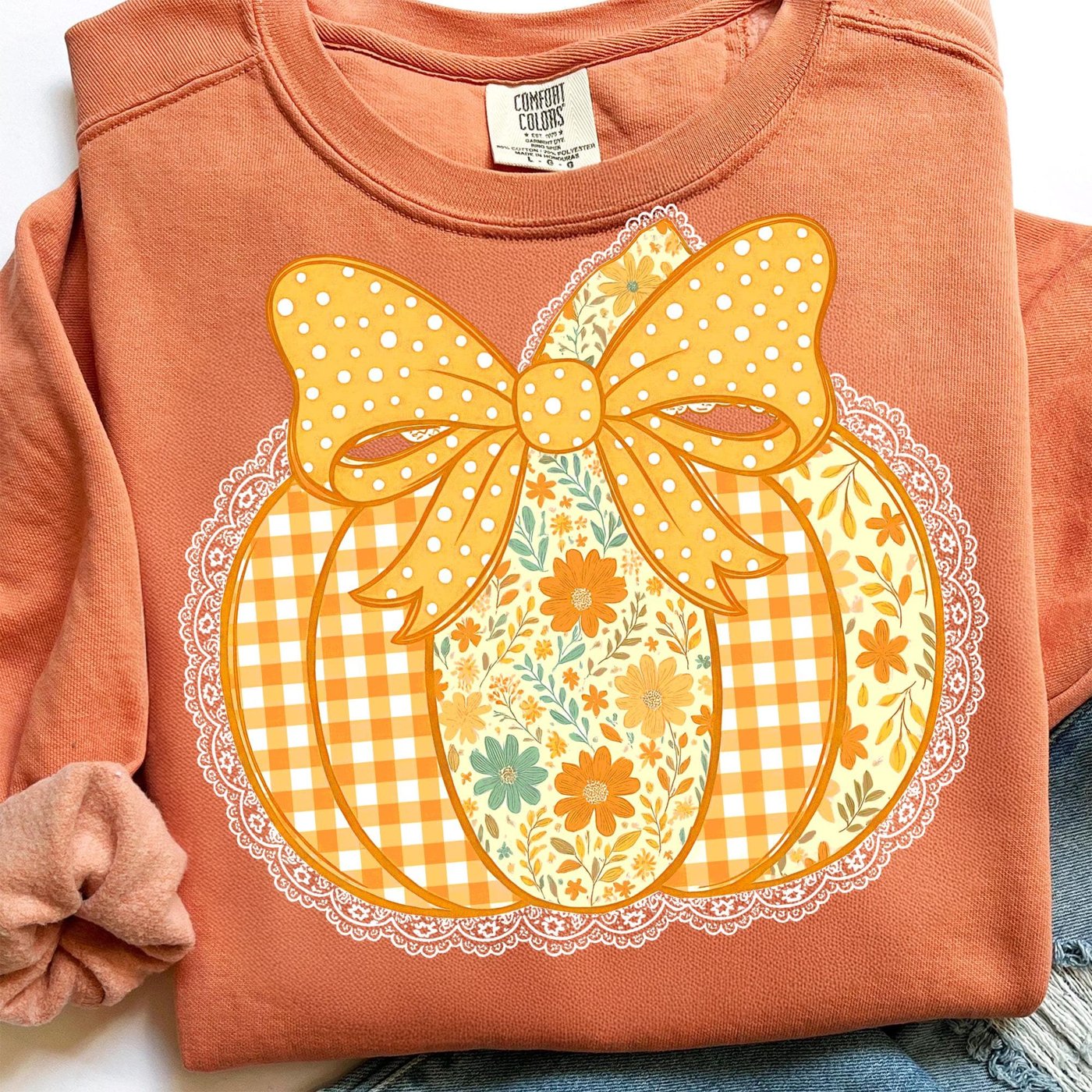 Preppy Floral Fall Pumpkin png, Autumn png, Coquette Fall png, Pumpkin Spice Png, Tis The Season, Pumpkin Lace png, Tren