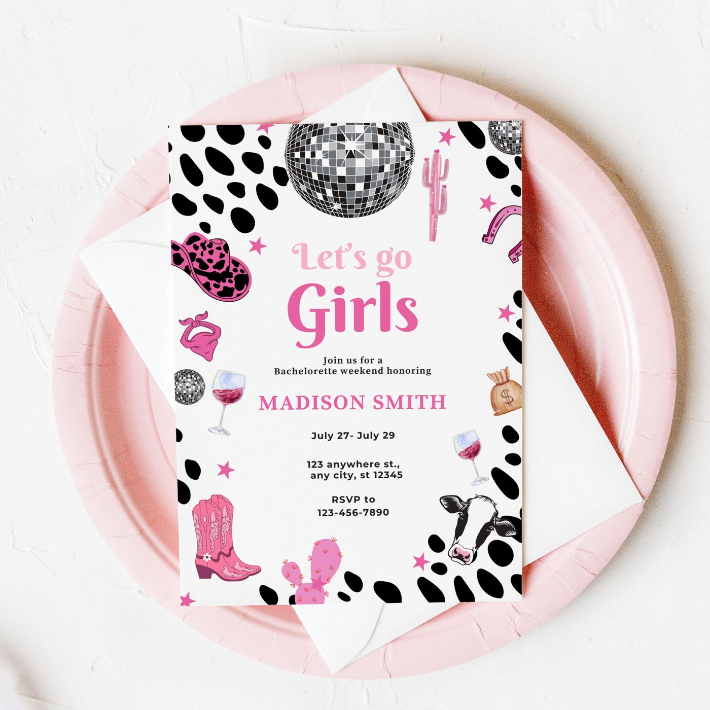 Editable Nashville Bachelorette Weekend Invitation Last Rodeo Invitation Let's Get Nashty Download Printable Template 11