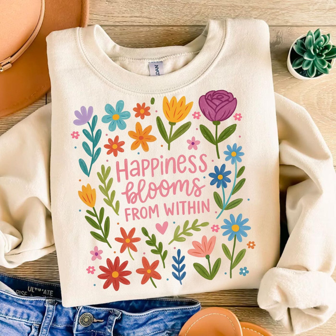 Happiness blooms from within Png, Positive boho floral quote png, flowers png, inspirational png, kindness png, t shirt