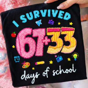 Preppy 100 Days of School Faux Yarn Crochet PNG, Latch Hook Yarn happy 100 days png, 100 school days, Teacher 100 Days P